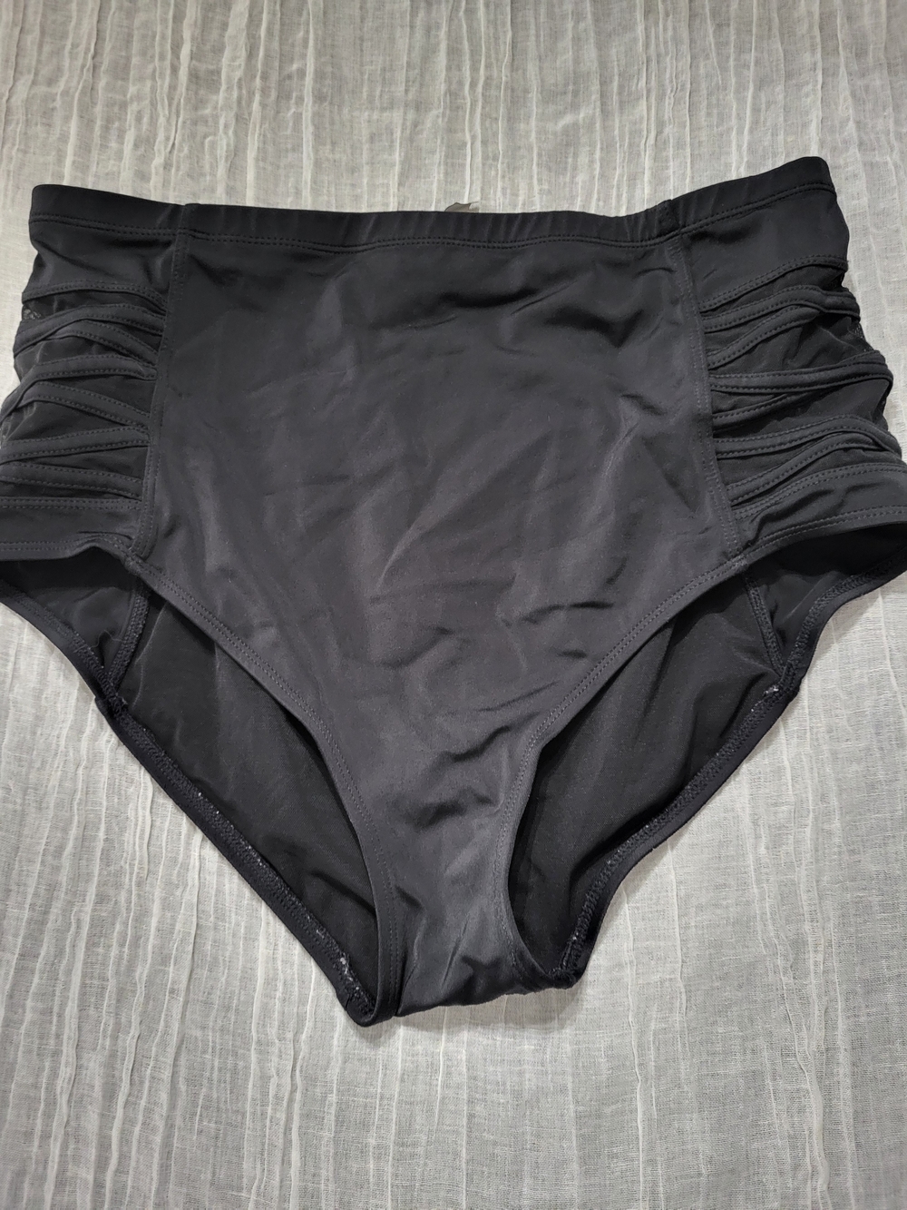 torrid 1x Black High-Rise Swim Bottoms with Side Ladder Details